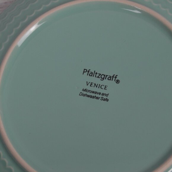 PFALTZGRAFF VENICE AQUA BLUE SEA SHELL SALAD PLATES 8.5" D SET OF 4 NEW  **Pleas - Picture 11 of 13